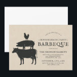 Animal Stack | Housewarming Barbecue Invitation<br><div class="desc">A humourous housewarming invitation featuring a stack of all the farm animals we know and love(to eat!). Perfect for an outdoor bbq housewarming party and to put a smile on your invite recipient's face. Minimal with a little flair and a touch of humour, this will set the tone perfectly for...</div>