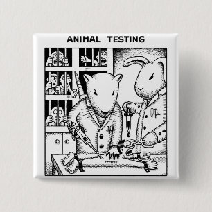 Animal Testing 2 Inch Square Button