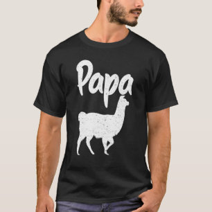 Animal Theme Fathers Day Tee Cute Papa Llama Anima