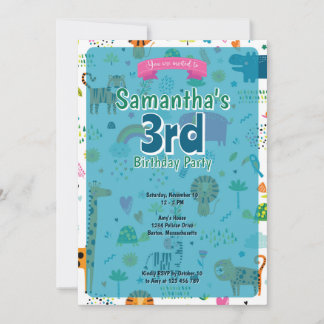 Animal Themed BIrthday Invitation