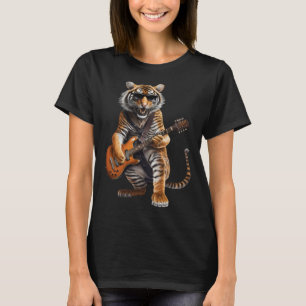 Animal Tiger  Guitar  Tiger Playing Electric Guita T-Shirt