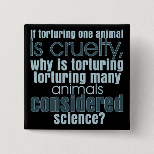 Animal Torture 2 Inch Square Button