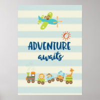 Animal Toy Train and Airplane Adventure Awaits