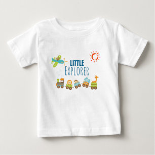 Animal Toy Train and Airplane Little Explorer Baby T-Shirt