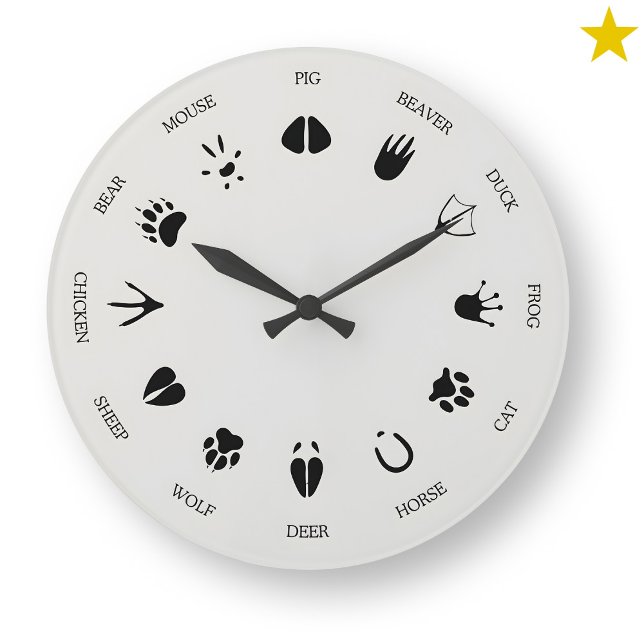 Animal Tracks Footprints Identification Large Clock (Creator Uploaded)