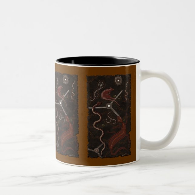 "Animal Tracks" Mug australien de style aborigène (Droit)