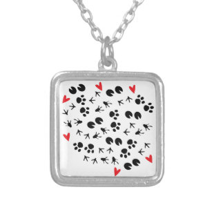 Animal Tracks Silver Plated Necklace