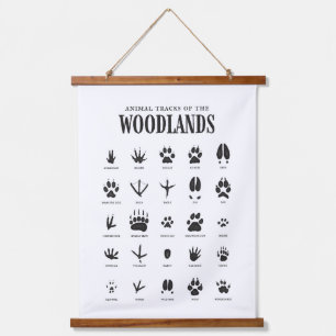 Animal Tracks Woodland Nursery Decor Hanging Tapestry