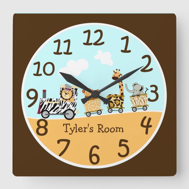 Animal Train Baby Wall Clock (Front)