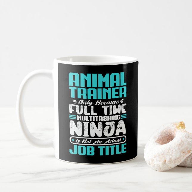 Animal Trainer Job Title Profession Funny Training Coffee Mug (With Donut)