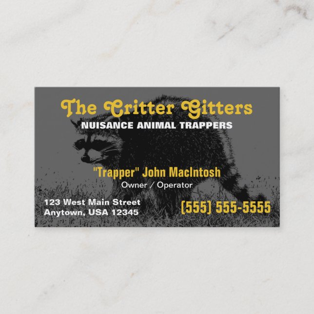 Animal Trapper Business Card (Front)