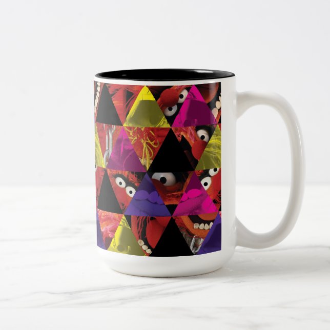 Animal Triangle Pattern Two-Tone Coffee Mug (Right)