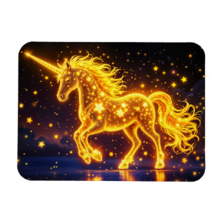 Animal unicorn fantasy gold luminous stars magnet