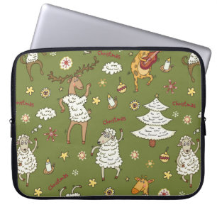 animal vintage Christmas sheep Laptop Sleeve