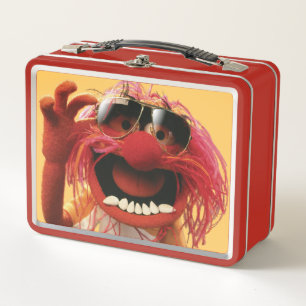 Animal wearing sunglasses metal lunch box