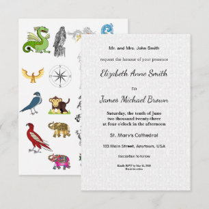 Animal Wedding Invitation Safari Jungle Wildlife