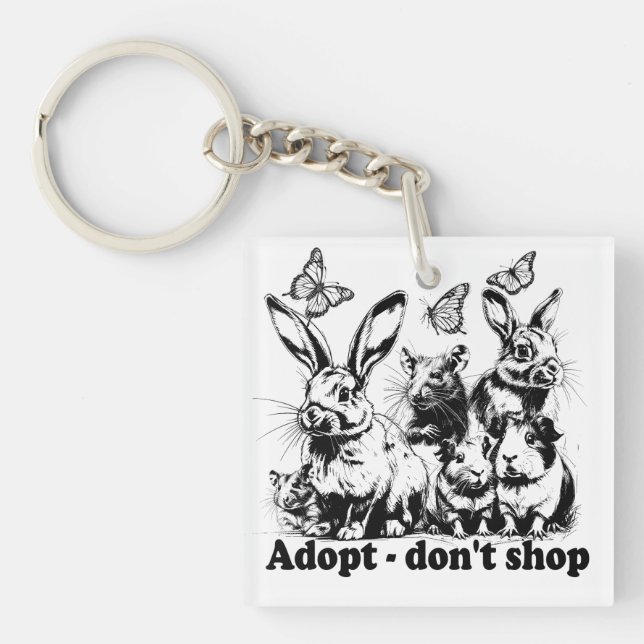 Animal Welfare - Adopt don't shop Keychain (Front)