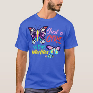 Animal Wildlife Gift Girls Butterfly T-Shirt