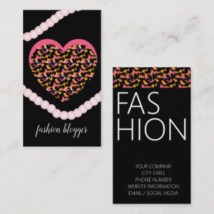 Animal Woman Beauty Fashionista Blogger Planner Business Card