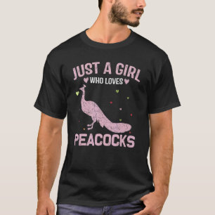 Animal Women Just A Girl Who Loves Peacocks T-Shirt