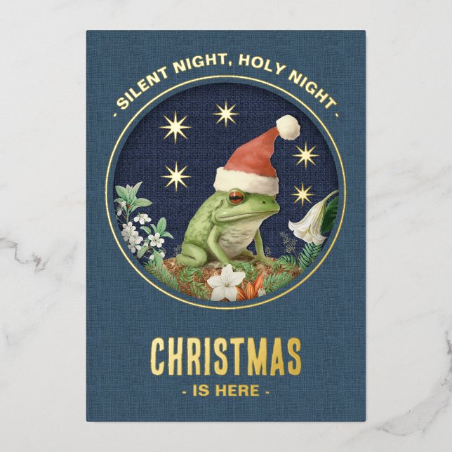 Animal Woodland véritable feuille de Noël Carte -  (Recto)