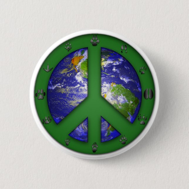 Animal World Coexist 2 Inch Round Button (Front)