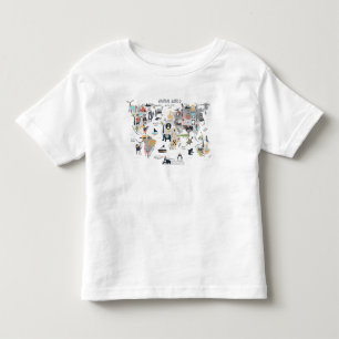 Animal World Map Toddler T-shirt