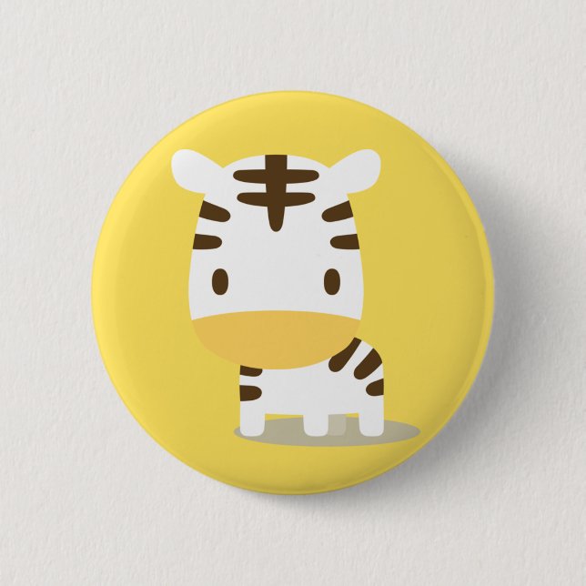 Animal Zebra Can Badge 2 Inch Round Button (Front)