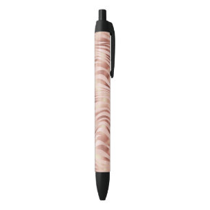 Animal Zebra Stripes Bright Pink Golden Bronze Black Ink Pen