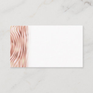 Animal Zebra Stripes Bright Pink Golden Bronze Place Card