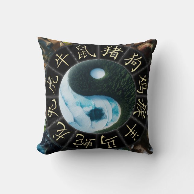 Animal Zodiac Throw Pillow (Front)
