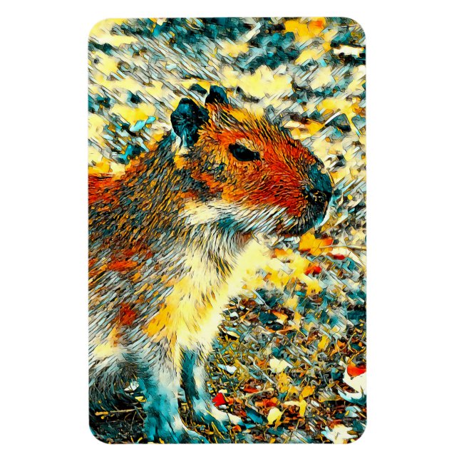 AnimalArt_Capybara_003 Magnet (Vertical)