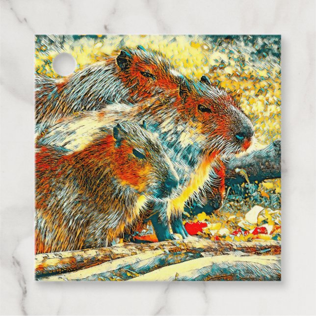 AnimalArt_Capybara_005 Favour Tags (Front)