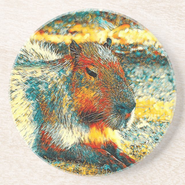 AnimalArt_Capybara_006 Coaster (Front)