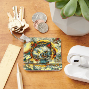 AnimalArt_Cat_009 Keychain