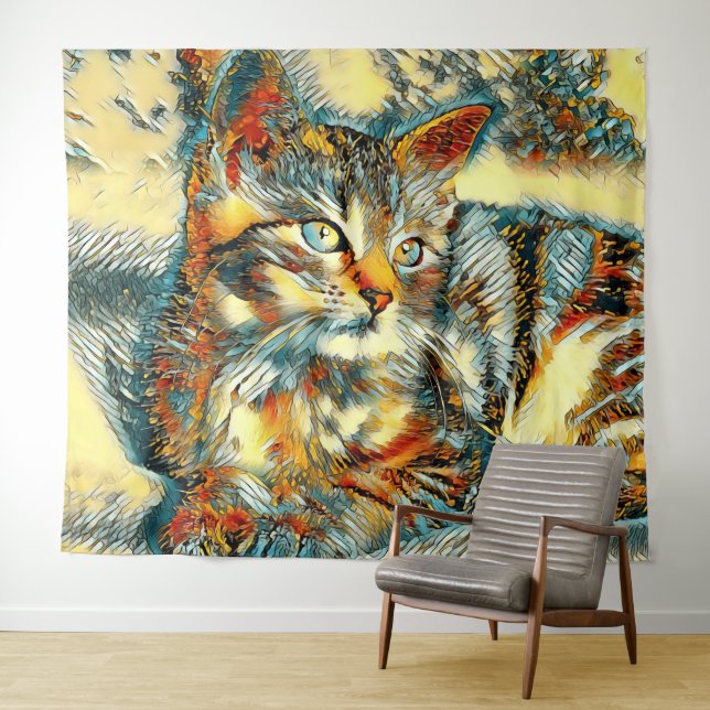 AnimalArt_Cat_015 Tapestry (In Situ (Horizontal))
