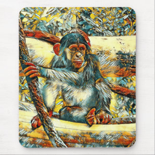 AnimalArt_Chimpanzee_011 Mouse Pad