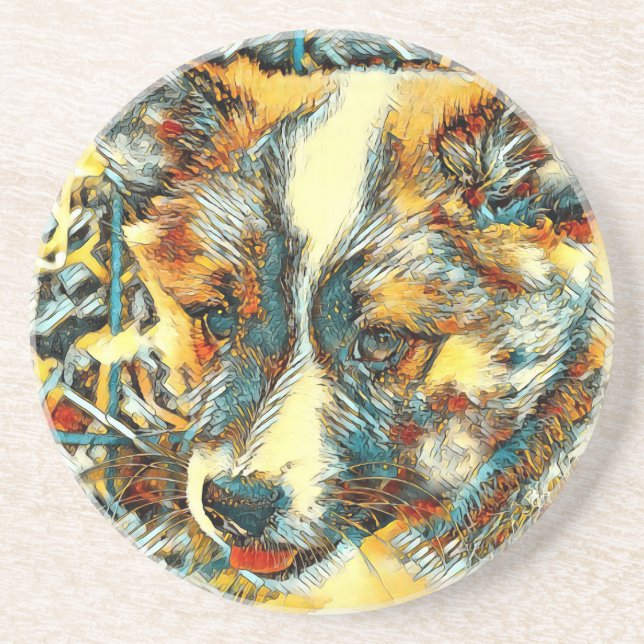 AnimalArt_Dog_012 Coaster (Front)