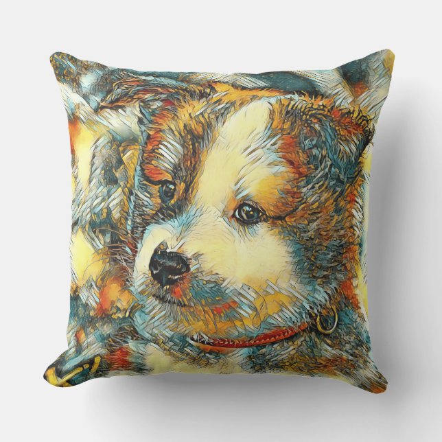 AnimalArt_Dog_20170802_by_JAMColors Outdoor Pillow (Front)
