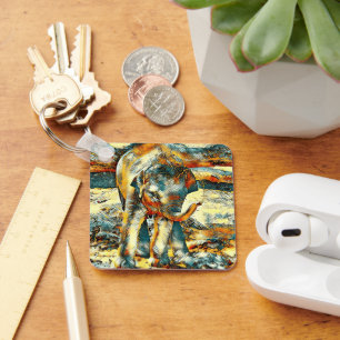 AnimalArt_Elephant_003 Keychain
