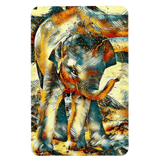 AnimalArt_Elephant_003 Magnet (Vertical)