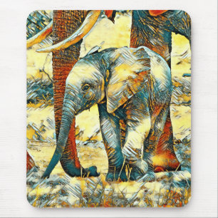 AnimalArt_Elephant_010 Mouse Pad