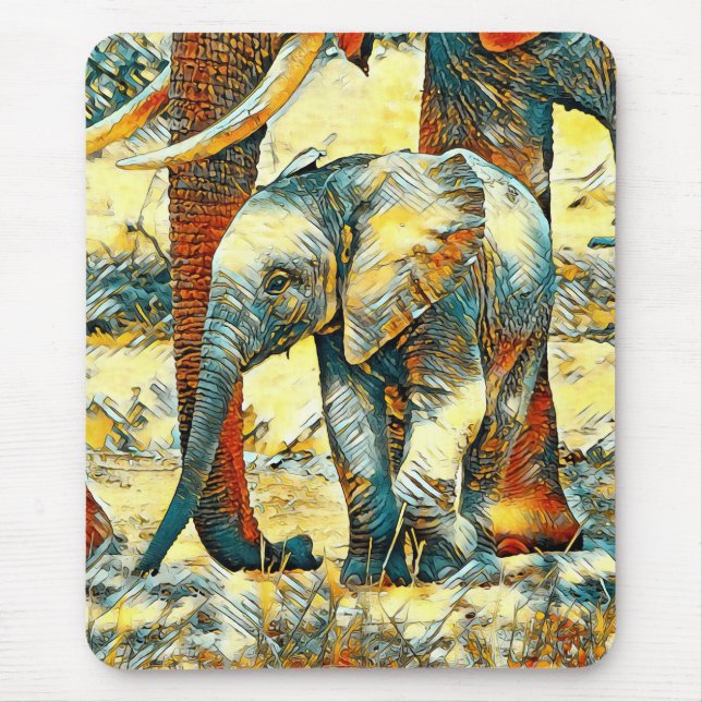 AnimalArt_Elephant_010 Mouse Pad (Front)