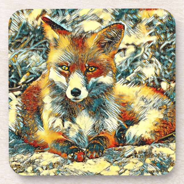 AnimalArt_Fox_003 Coaster (Front)