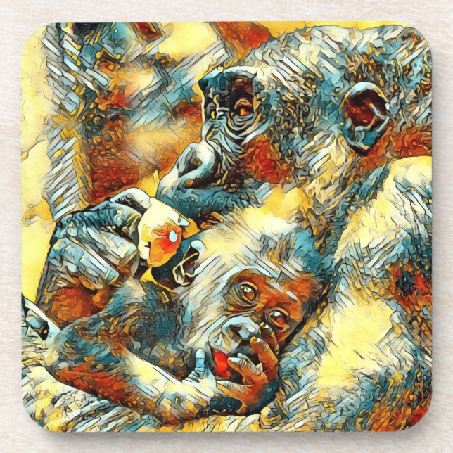 AnimalArt_Gorilla_001 Coaster (Front)