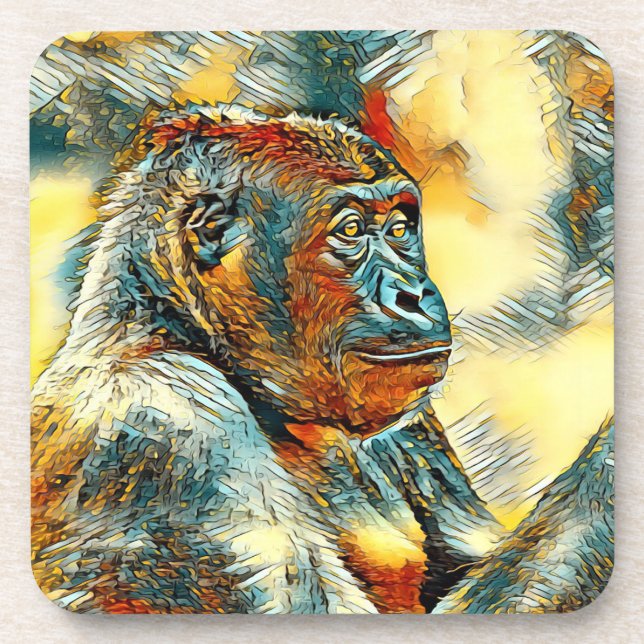 AnimalArt_Gorilla_004 Coaster (Front)