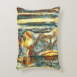 AnimalArt_Hippo_001 Accent Pillow