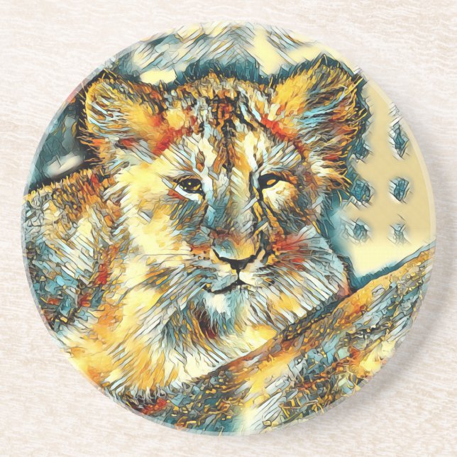 AnimalArt_Lion_004 Coaster (Front)