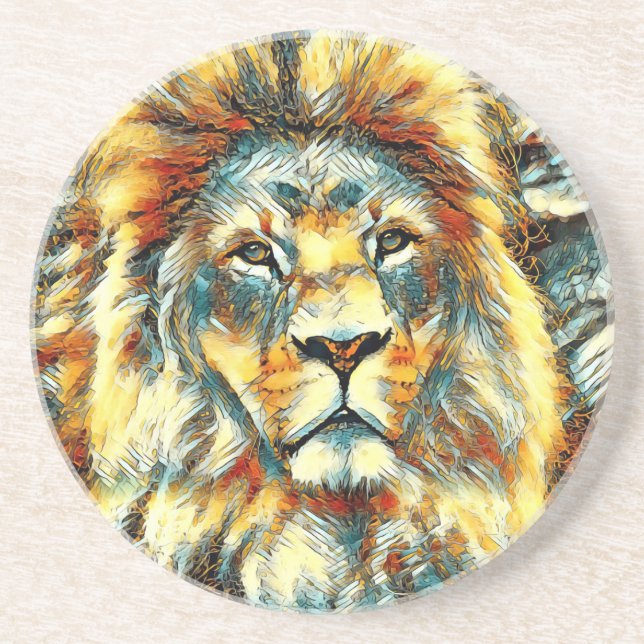 AnimalArt_Lion_005 Coaster (Front)