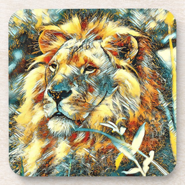 AnimalArt_Lion_009 Coaster (Front)